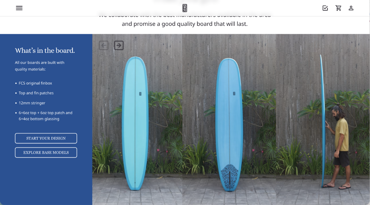 Media-driven sections with image and video carousels.