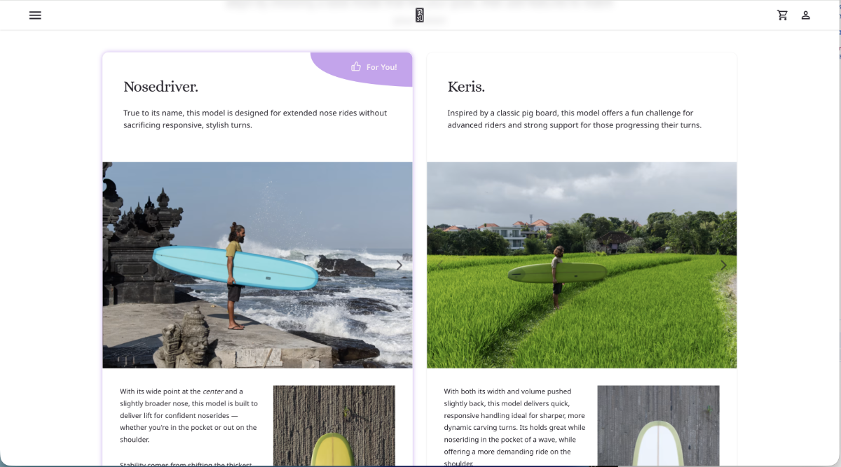Base model recommendations driven by user input.